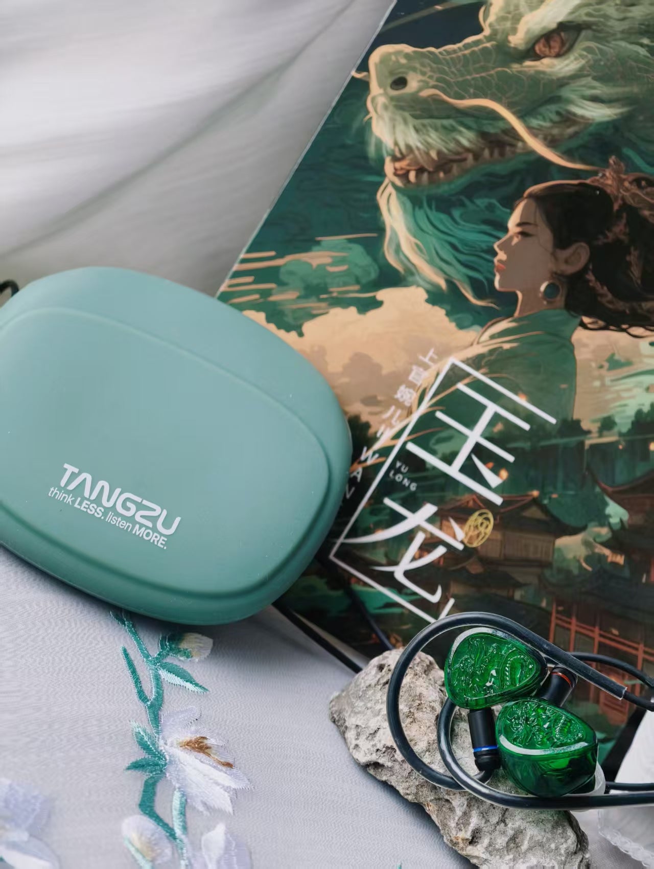 TANGZU WANER SG 2 Jade Dragon Edition 10mm PET Single Dynamic In-Ear Earphones with Silicone Storage Bag and Sancai wide bore