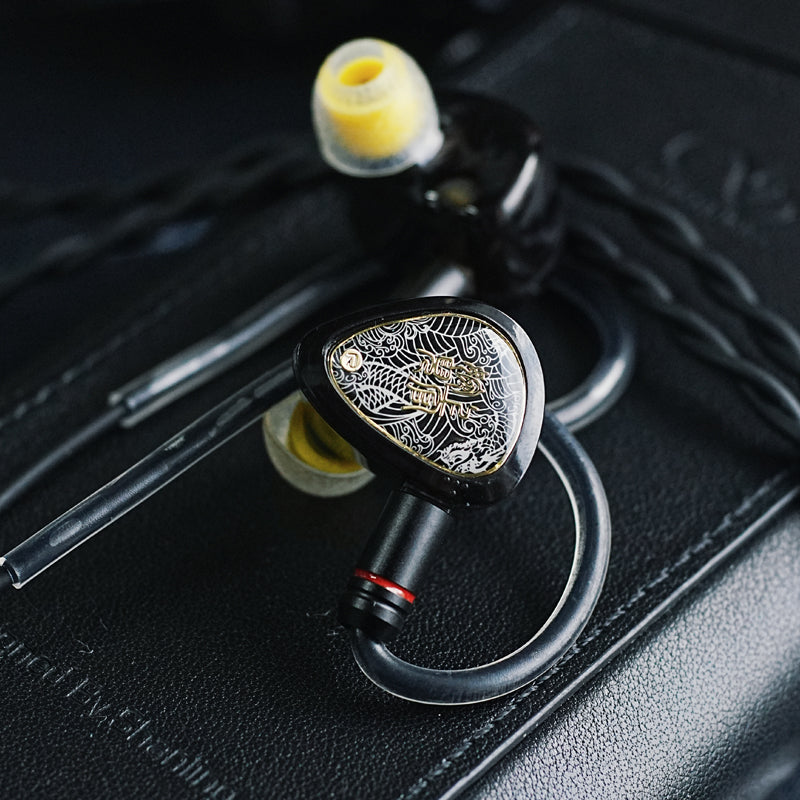 TANGZU WANER SG 2 Jade Dragon Edition 10mm PET Single Dynamic In-Ear Earphones with Silicone Storage Bag and Sancai wide bore