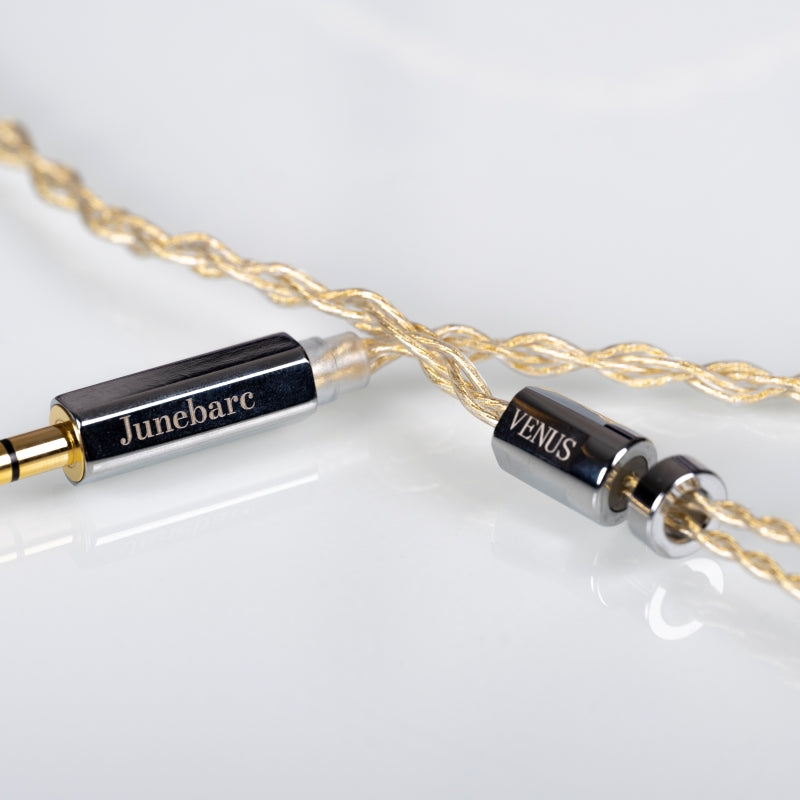 Junebarc Venus sterling silver gold plated audiophile headphone upgrade cable