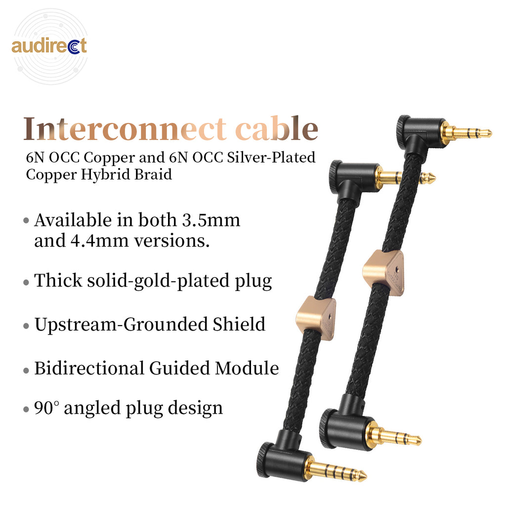 Audirect 6N (3.5mm/4.4mm) – Angled AUX Audio Cable