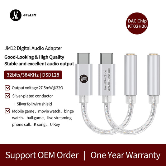 AudioneJCALLY JM7USB TypeC/Light-ning To 3.5mm Digital Audio Cable DAC CX31993 For Android/Apple Adapter Decode Amp 32bit/384KHz