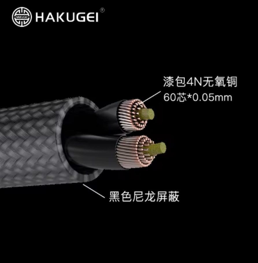 HAKUGEI Kuro nylon shielding litz occ copper earphone cable – audione