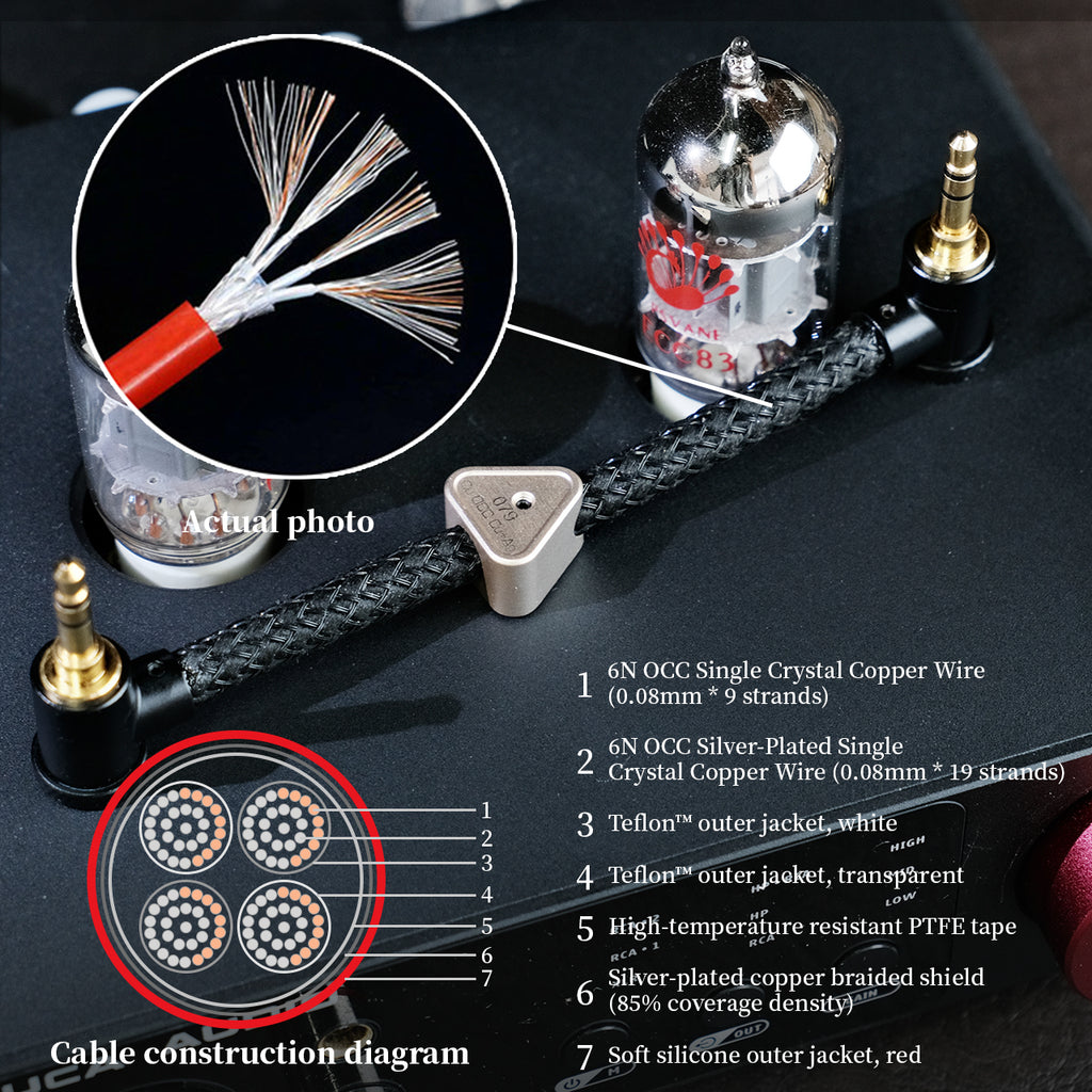 Audirect 6N (3.5mm/4.4mm) – Angled AUX Audio Cable