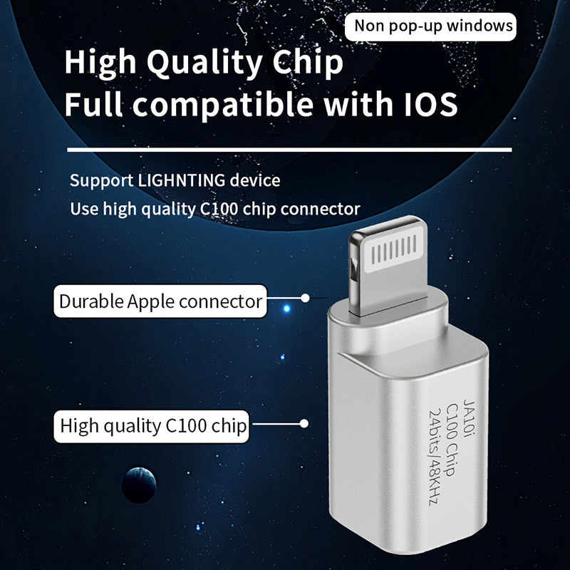 Audione JCALLY JA10i C100 HIFI Earphone Digital Audio Mini Portable Adaptar Light-ing/Type-c to 3.5mm for Android IOS