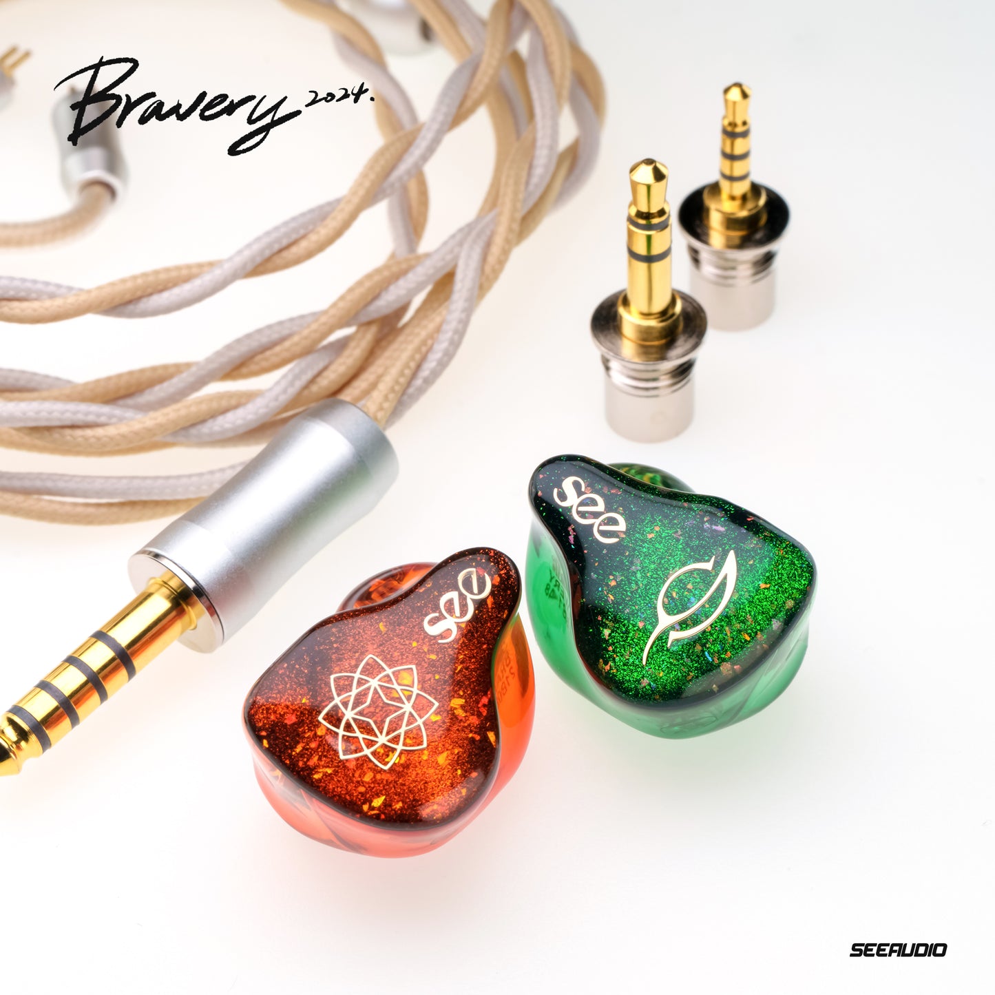 SeeAudio Bravery24  IEM HiFi in-ear headphones 10mm dynamic unit high-resolution sound quality replaceable cable design