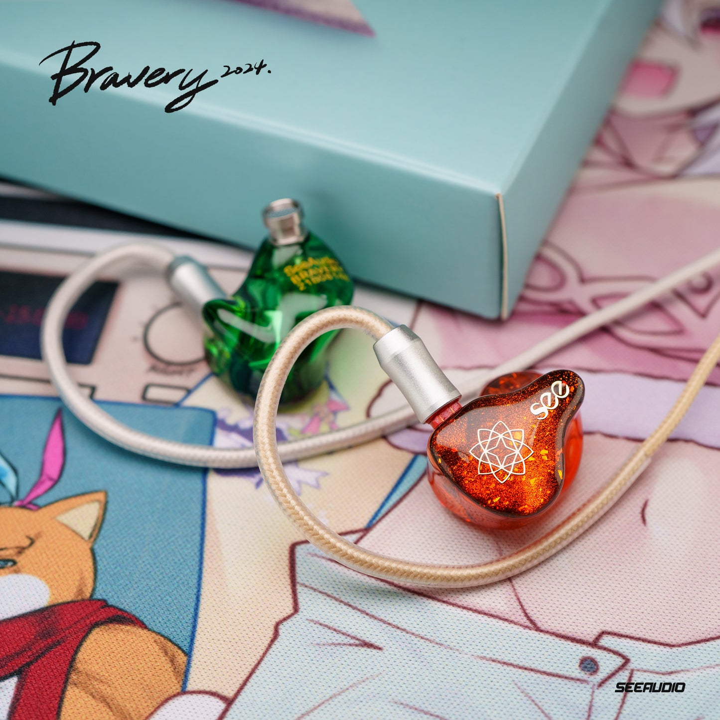 SeeAudio Bravery24  IEM HiFi in-ear headphones 10mm dynamic unit high-resolution sound quality replaceable cable design
