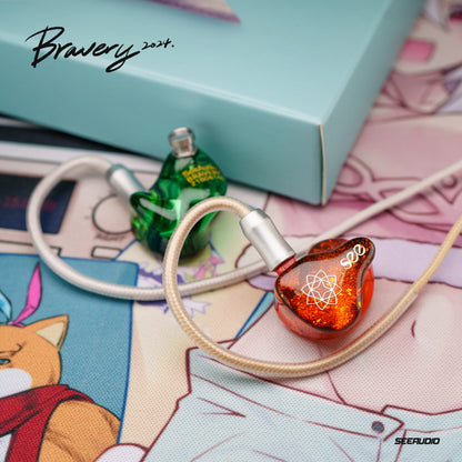 SeeAudio Bravery24  IEM HiFi in-ear headphones 10mm dynamic unit high-resolution sound quality replaceable cable design