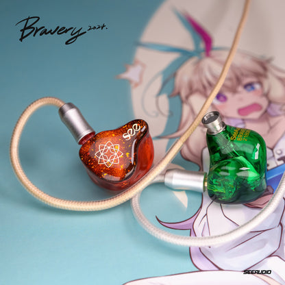 SeeAudio Bravery24  IEM HiFi in-ear headphones 10mm dynamic unit high-resolution sound quality replaceable cable design