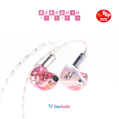 SeeAudio Strawberry π 6BA HiFi Wired Headphones Audiophile Balanced Sound with Clear Bass & Vocals Unique Design