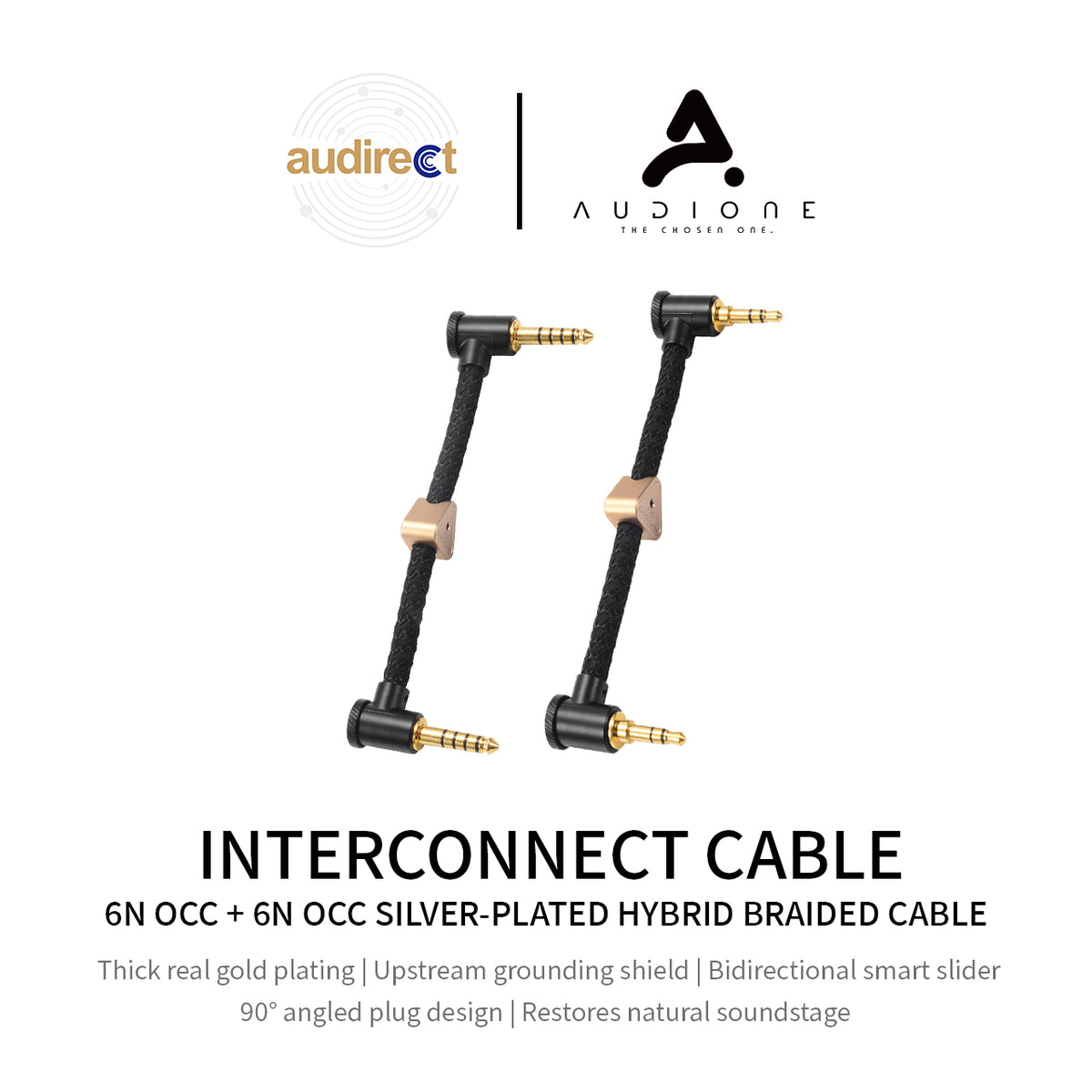 Audirect Interconnect Cable HiFi Analog Audio Patch Cable